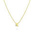 Initials Brick Alphabet Letter Necklace Gold Layered Steel Jewellery